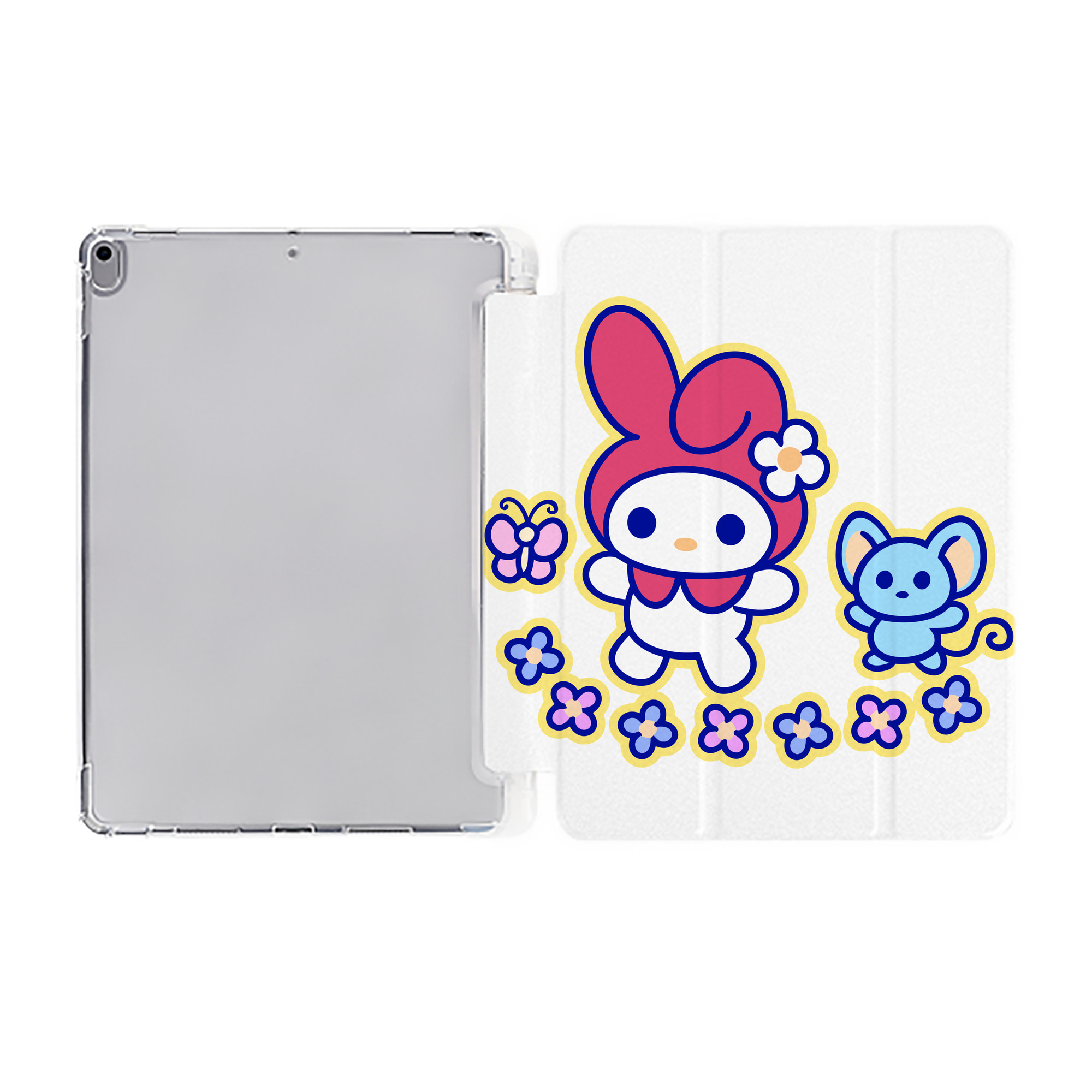 （画像用） Hello Kitty ハローキティ IPad ケース ペン収納付き 三つ折りスタンド PUレザー×シリコン 対応機種9.5/10.5/10.9インチ